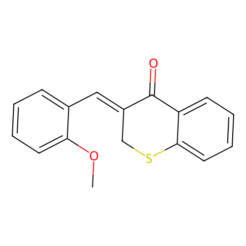 4H-1-Benzothiopyran-4-one, 2,3-dihydro-3-((2-methoxyphenyl)methylene)-, (Z)- structure