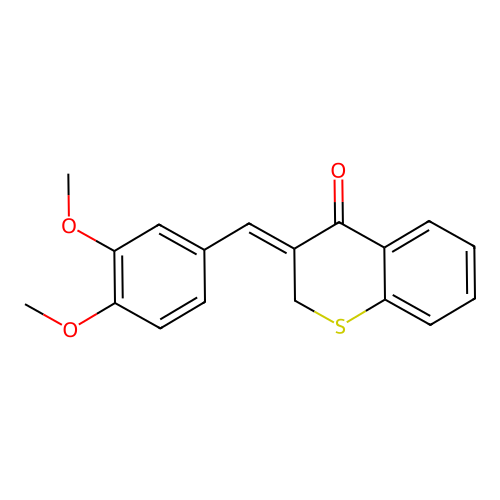 4H-1-Benzothiopyran-4-one, 2,3-dihydro-3-((3,4-dimethoxyphenyl)methylene)-, (Z)- structure