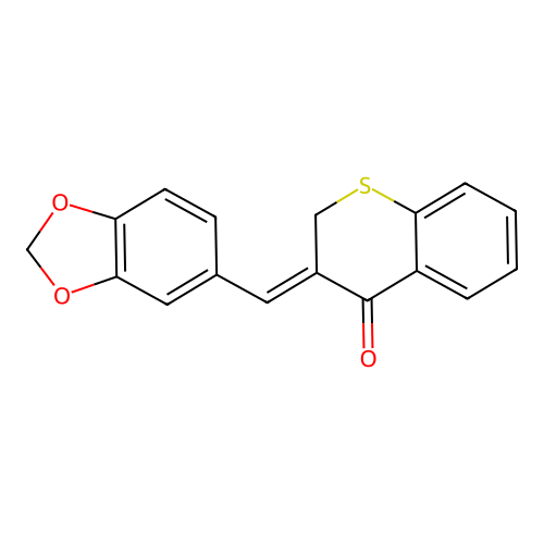 4H-1-Benzothiopyran-4-one, 2,3-dihydro-3-(1,3-benzodioxol-5-ylmethylene)-, (Z)- structure
