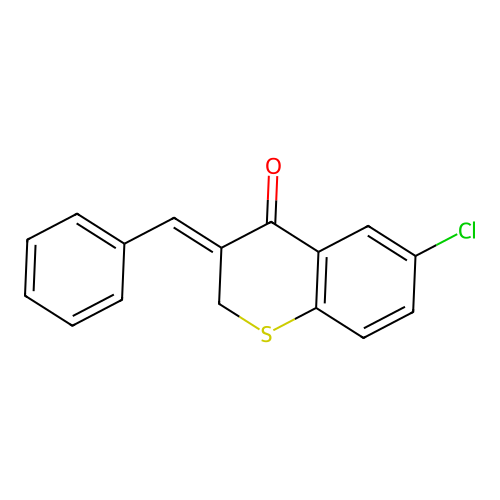 4H-1-Benzothiopyran-4-one, 2,3-dihydro-6-chloro-3-(phenylmethylene)-, (Z)- structure
