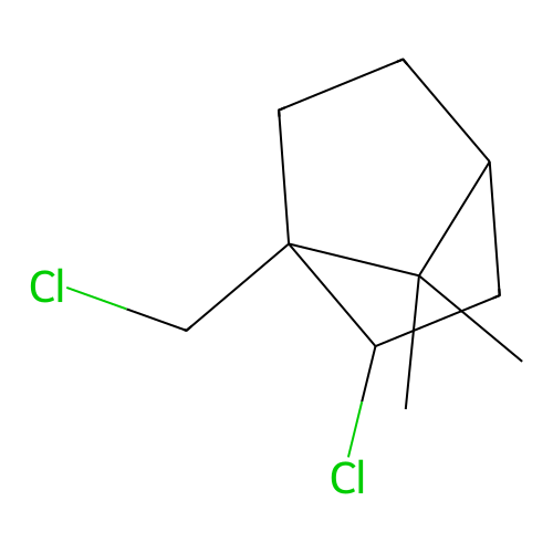 Bornane, 2,10-dichloro-, exo- structure