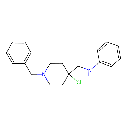 N-[(1-benzyl-4-chloro-4-piperidinyl)methyl]aniline structure