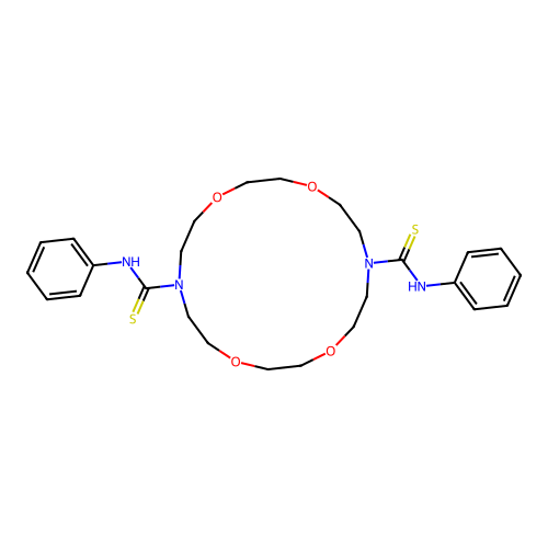 N,N'-diphenyl-1,4,10,13-tetraoxa-7,16-diazacyclooctadecane-7,16-dicarbothioamide structure