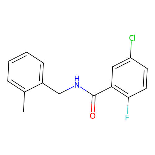 5-chloro-2-fluoro-N-[(2-methylphenyl)methyl]benzamide structure