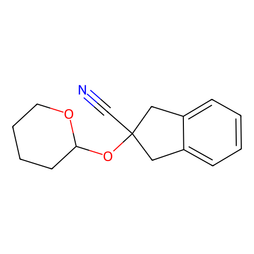 2-(Tetrahydro-2H-pyran-2-yloxy)-2-indanecarbonitrile structure