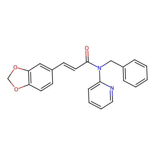 (2E)-3-(1,3-benzodioxol-5-yl)-N-benzyl-N-(pyridin-2-yl)prop-2-enamide structure