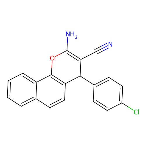 2-amino-4-(4-chlorophenyl)-4H-benzo[h]chromene-3-carbonitrile structure