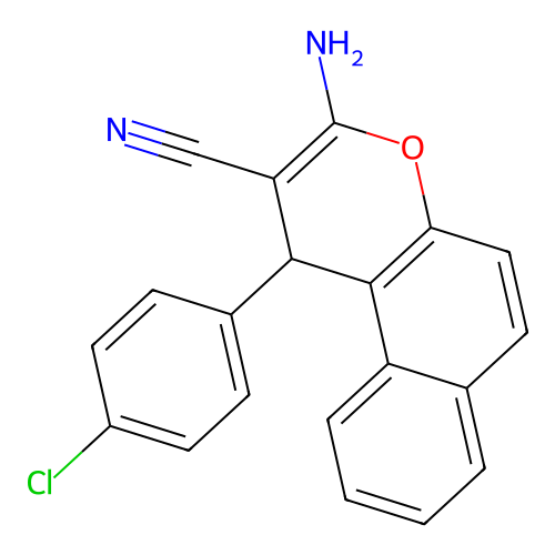 3-amino-1-(4-chlorophenyl)-1H-benzo[f]chromene-2-carbonitrile structure