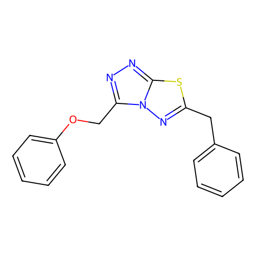 6-Benzyl-3-(phenoxymethyl)[1,2,4]triazolo[3,4-b][1,3,4]thiadiazole structure