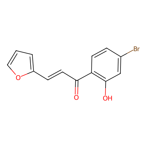 2-Propen-1-one, 1-(4-bromo-2-hydroxyphenyl)-3-(2-furanyl)-, (2E)- structure
