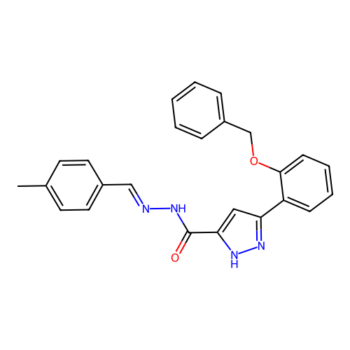 3-(2-(Benzyloxy)phenyl)-N'-(4-methylbenzylidene)-1H-pyrazole-5-carbohydrazide structure
