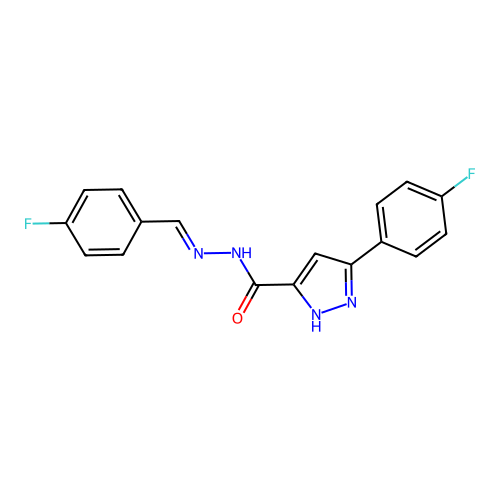N'-(4-Fluorobenzylidene)-3-(4-fluorophenyl)-1H-pyrazole-5-carbohydrazide structure