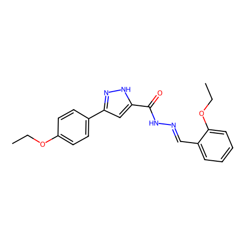 (E)-N'-(2-ethoxybenzylidene)-3-(4-ethoxyphenyl)-1H-pyrazole-5-carbohydrazide structure