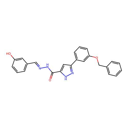 3-(3-(Benzyloxy)phenyl)-N'-(3-hydroxybenzylidene)-1H-pyrazole-5-carbohydrazide structure