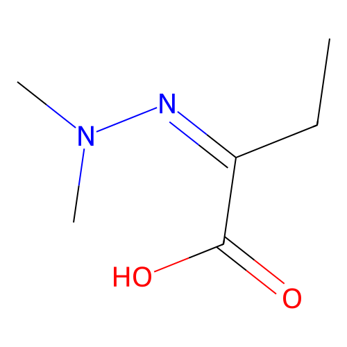 2-(Dimethylhydrazinylidene)butanoic acid structure