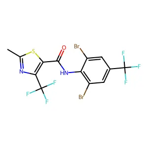 5-Thiazolecarboxamide, N-[2,6-dibromo-4-(trifluoromethyl)phenyl]-2-methyl-4-(trifluoromethyl)- structure