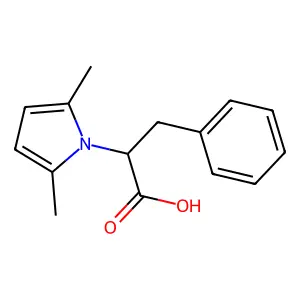2-(2,5-dimethyl-1H-pyrrol-1-yl)-3-phenylpropanoic acid structure