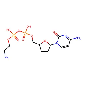 2',3'-二脱氧胞苷二磷酸乙醇胺 structure