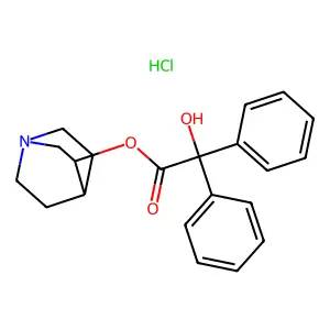 3-Quinuclidinol, benzylate (ester), hydrochloride structure