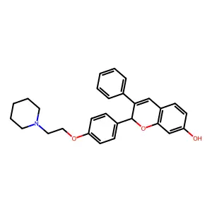 2-(4-(2-piperidinoethoxy)phenyl)-7-hydroxy-2H-1-benzopyran structure