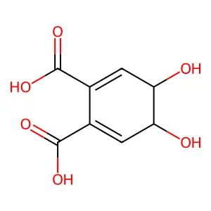 cis-4,5-Dihydroxycyclohexa-2,6-diene-1,2-dicarboxylic acid structure