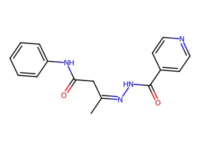 N-Phenyl-3-[2-(pyridine-4-carbonyl)hydrazinylidene]butanamide structure