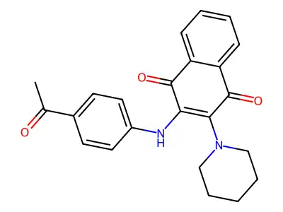 2-(4-Acetylanilino)-3-piperidin-1-ylnaphthalene-1,4-dione structure