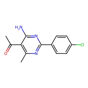 1-[4-Amino-2-(4-chlorophenyl)-6-methylpyrimidin-5-yl]ethanone structure