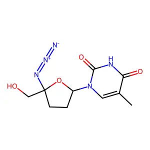Thymidine, 4'-azido-3'-deoxy- structure