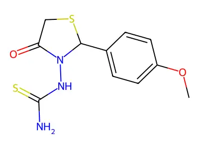 Thiourea, (2-(4-methoxyphenyl)-4-oxo-3-thiazolidinyl)- structure