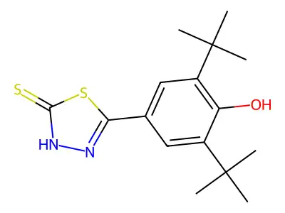 5-(3,5-Di-tert-butyl-4-hydroxyphenyl)-1,3,4-thiadiazole-2(3H)-thione structure