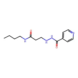 Isonicotinic acid, 2-(2-(butylcarbamoyl)ethyl)hydrazide structure