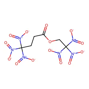 Butyric acid, 4,4,4-trinitro-, 2,2,2-trinitroethyl ester structure