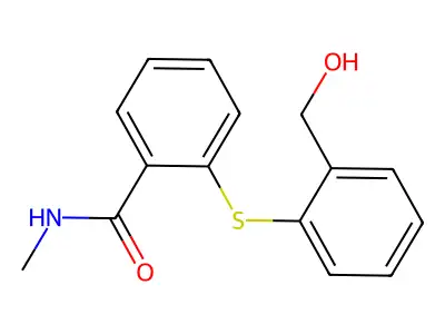 N1-methyl-2-{[2-(hydroxymethyl)phenyl]thio}benzamide structure