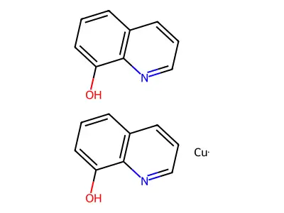 Copper;quinolin-8-ol structure