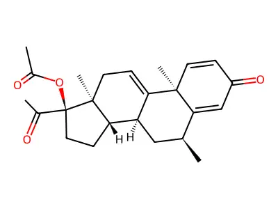 6-Methyl-3,20-dioxo-1,4,9(11)-pregnatrien-17-acetate structure