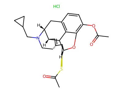 3-Acetyl-6-(acetylthio)-N-(cyclopropylmethyl)normorphine structure