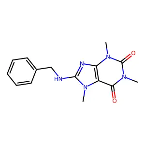 1H-Purine-2,6-dione, 3,7-dihydro-8-((phenylmethyl)amino)-1,3,7-trimethyl- structure