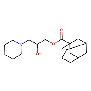 2-Hydroxy-3-(piperidin-1-yl)propyl adamantane-1-carboxylate structure