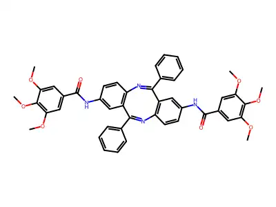 2,8-Di(3,4,5-trimethoxybenzamido)-6,12-diphenyldibenzo(b,f)(1,5)diazocine structure