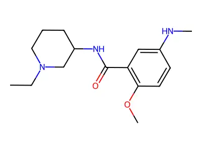 Benzamide, N-(1-ethyl-3-piperidinyl)-2-methoxy-5-(methylamino)- structure