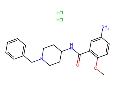 Benzamide, 5-amino-2-methoxy-N-(1-(phenylmethyl)-4-piperidinyl)-, dihydrochloride structure