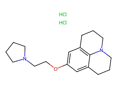 1H,5H-Benzo(ij)quinolizine, 2,3,6,7-tetrahydro-9-(2-(1-pyrrolidinyl)ethoxy)-, dihydrochloride structure