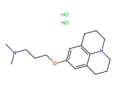 1-Propanamine, N,N-dimethyl-3-((2,3,6,7-tetrahydro-1H,5H-benzo(ij)quinolizin-9-yl)oxy)-, dihydrochloride structure