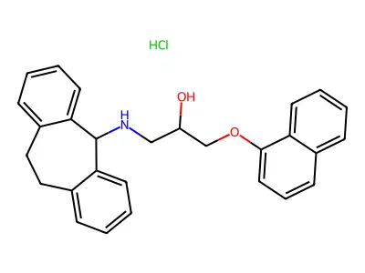 2-Propanol, 1-((10,11-dihydro-5H-dibenzo(a,d)cyclohepten-5-yl)amino)-3-(1-naphthalenyloxy)-, hydrochloride structure