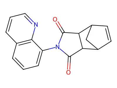 2-(quinolin-8-yl)-3a,4,7,7a-tetrahydro-1H-4,7-methanoisoindole-1,3(2H)-dione structure