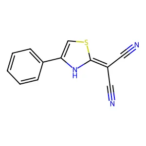 2-(4-phenylthiazol-2(3H)-ylidene)malononitrile structure