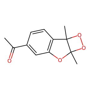 1-(2a,7b-Dihydro-2a,7b-dimethyl-1,2-dioxeto(3,4-b)benzofuran-5-yl)ethanone structure
