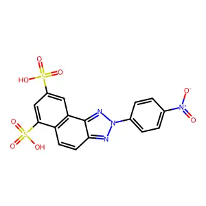 2H-Naphtho[1,2-d]triazole-6,8-disulfonic acid, 2-(4-nitrophenyl)- structure