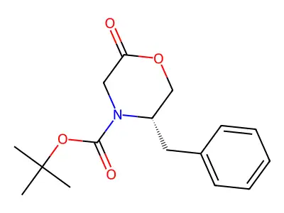 Tert-butyl 5-benzyl-2-oxomorpholine-4-carboxylate structure